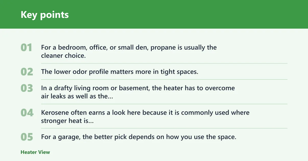 Key points: Which heater fits which room?