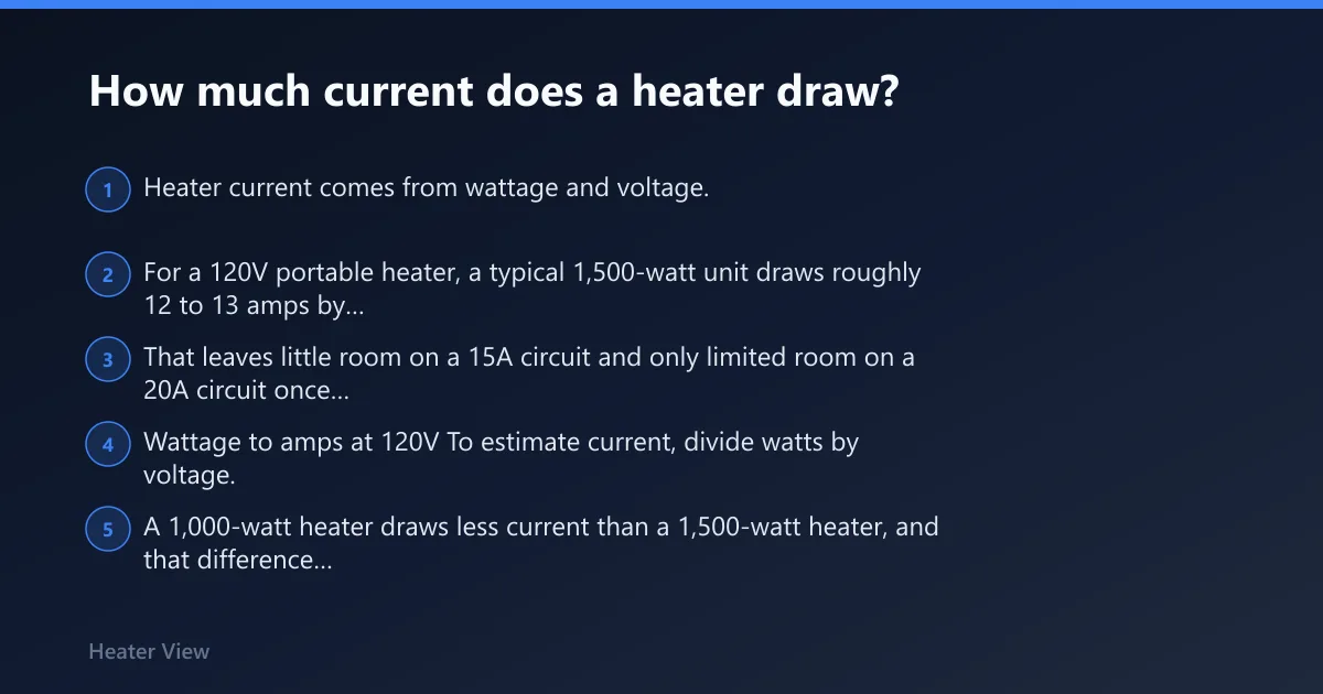 Steps: How much current does a heater draw?