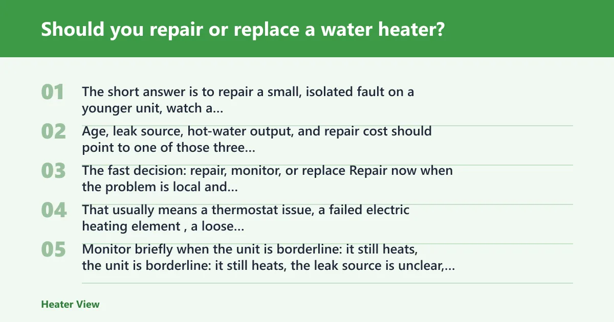 Steps: Should you repair or replace a water heater?