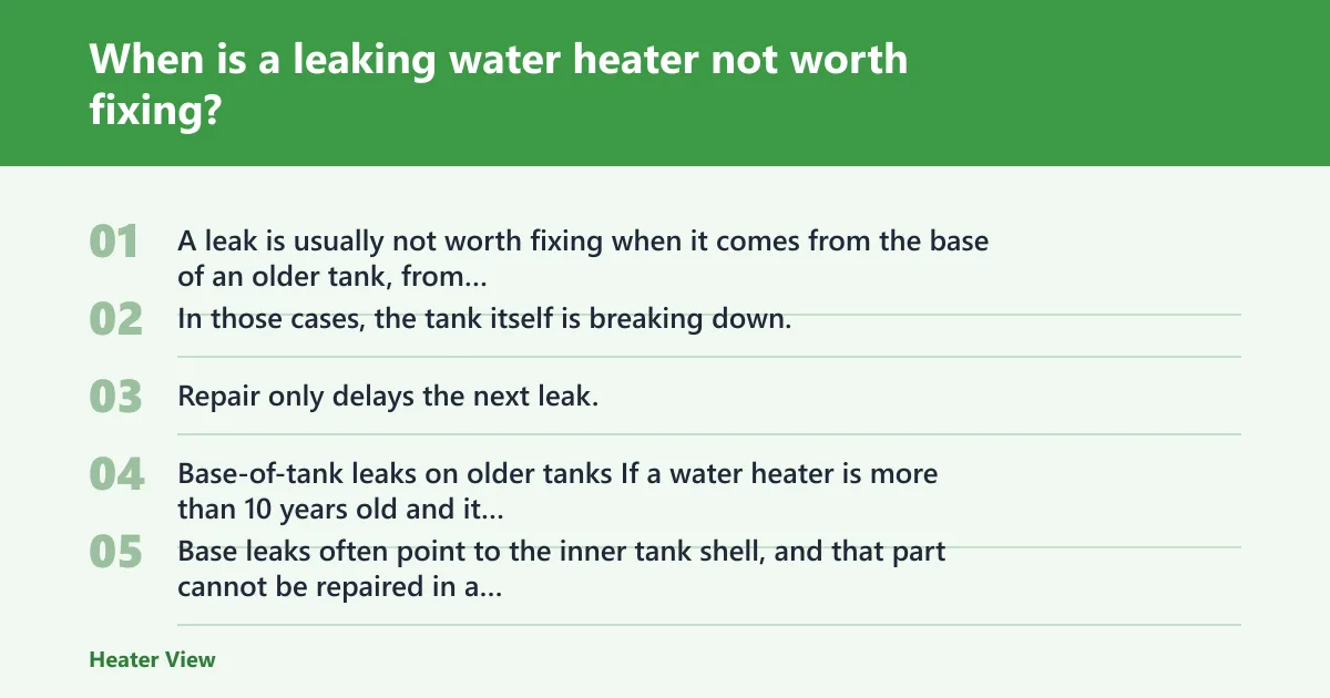 Steps: When is a leaking water heater not worth fixing?