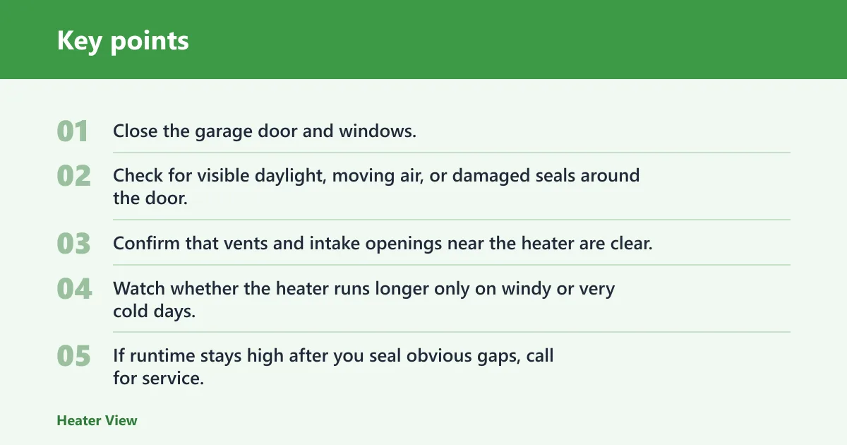 Key points: Why is the heater running longer?
