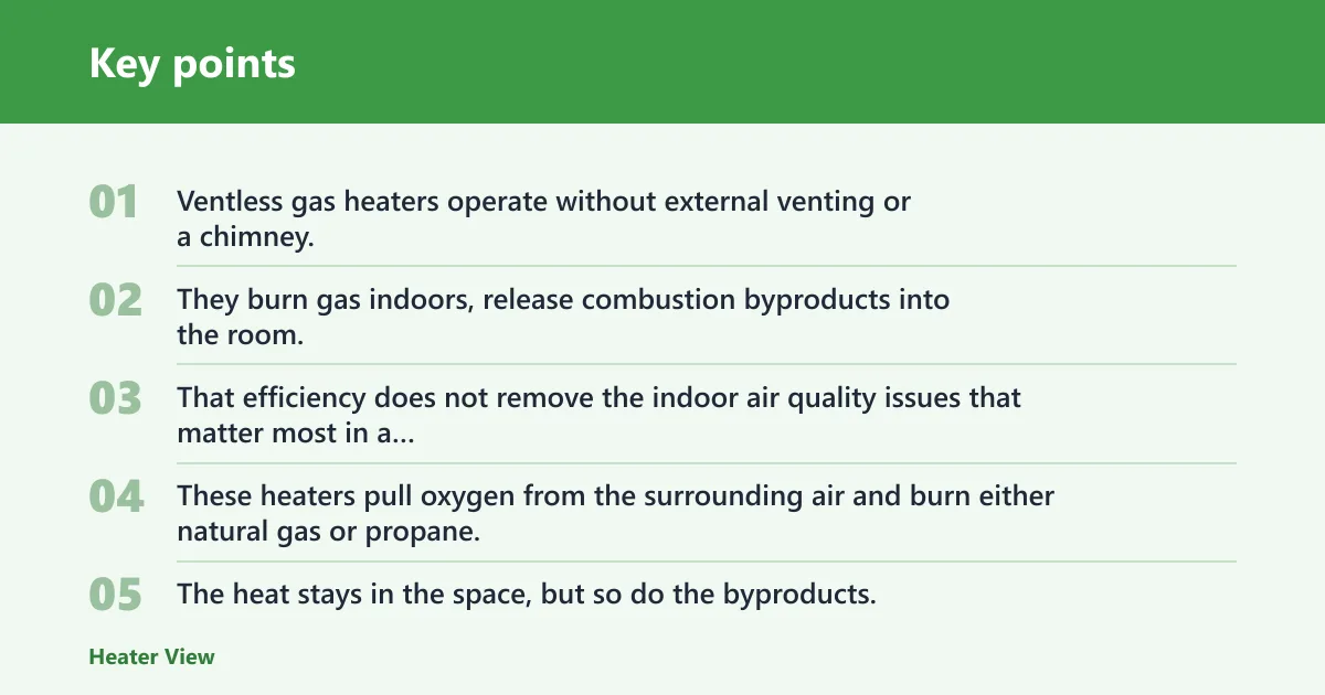 Key points: What a ventless garage heater is