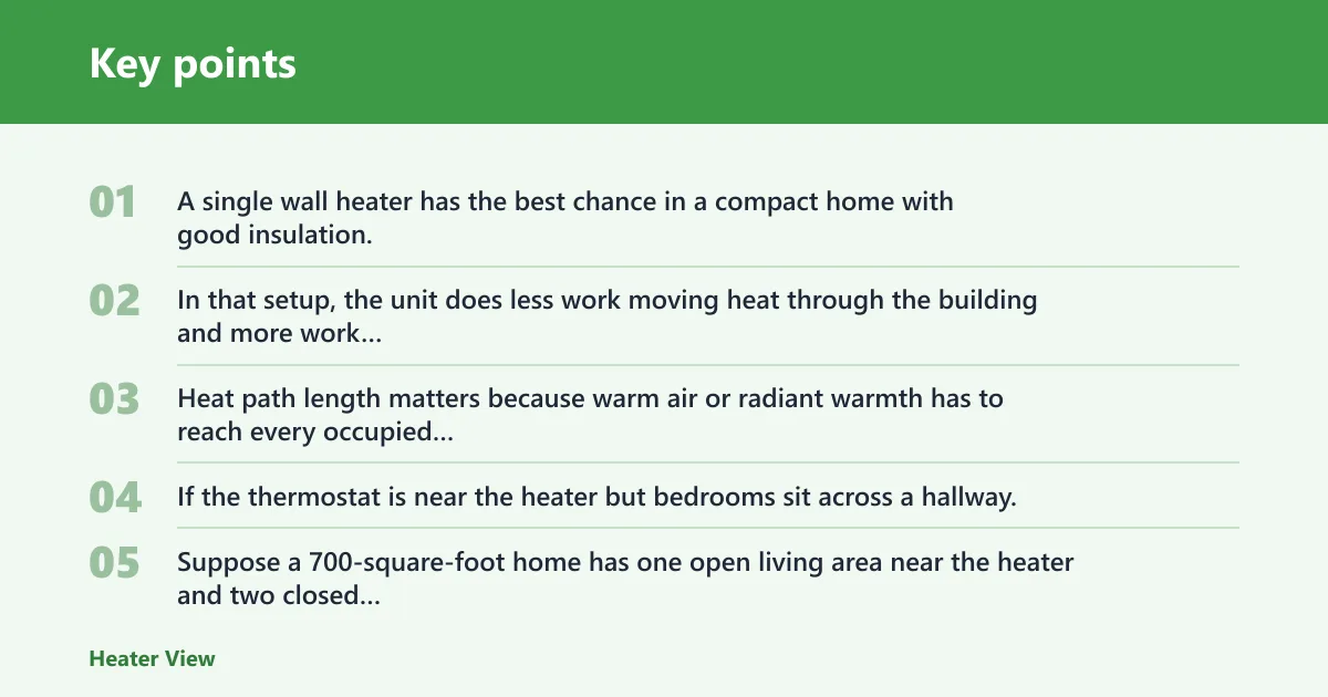 Key points: Can a wall heater heat an entire house?