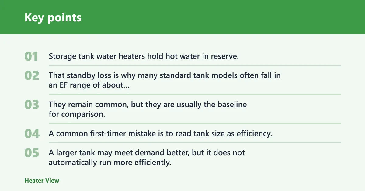 Key points: Which water heater type is more efficient?