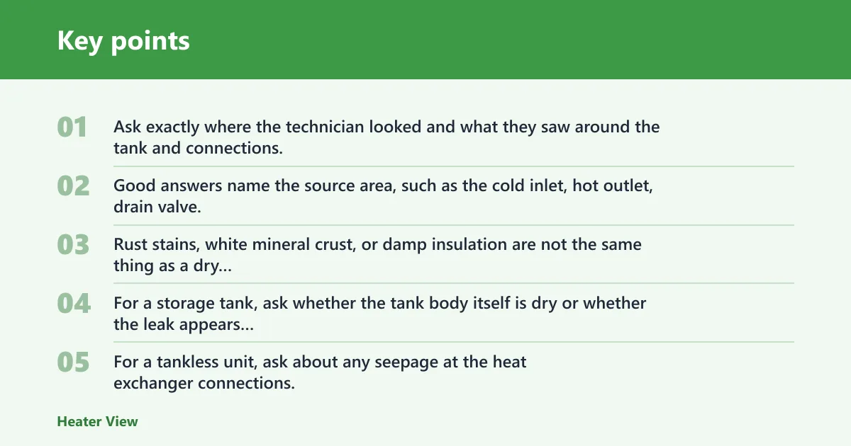Key points: What should the technician inspect first?