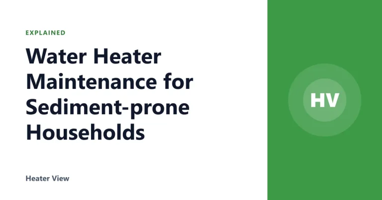 Water Heater Maintenance for Sediment-prone Households