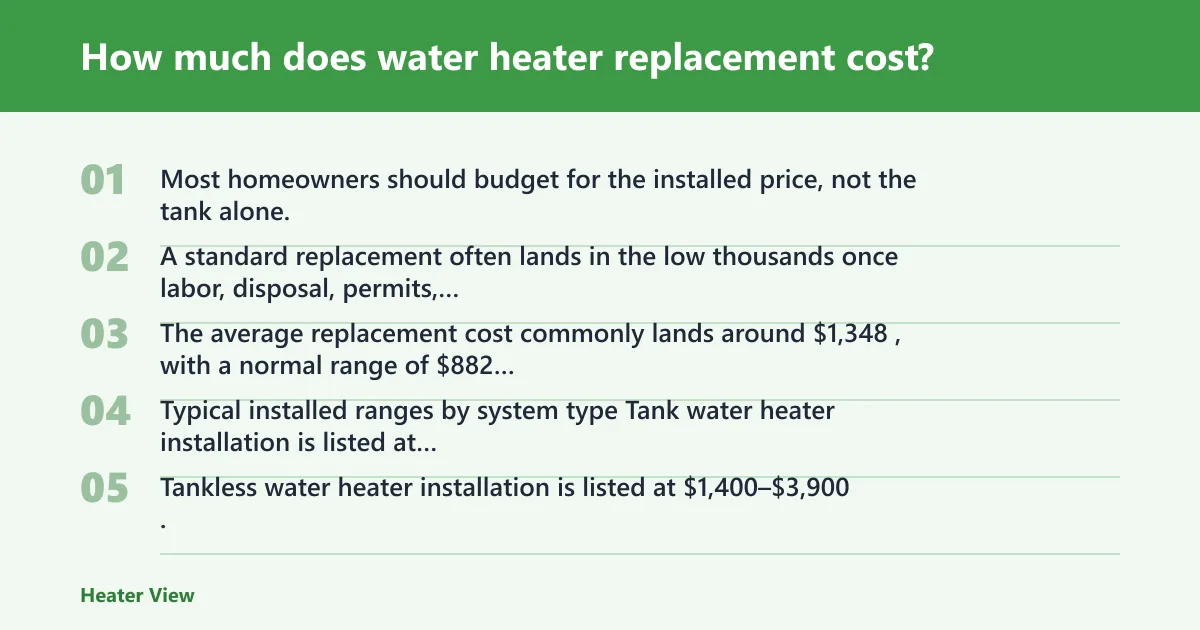 Steps: How much does water heater replacement cost?