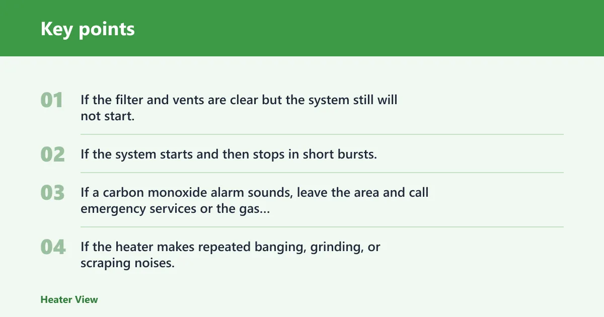 Key points: When should you call a technician?