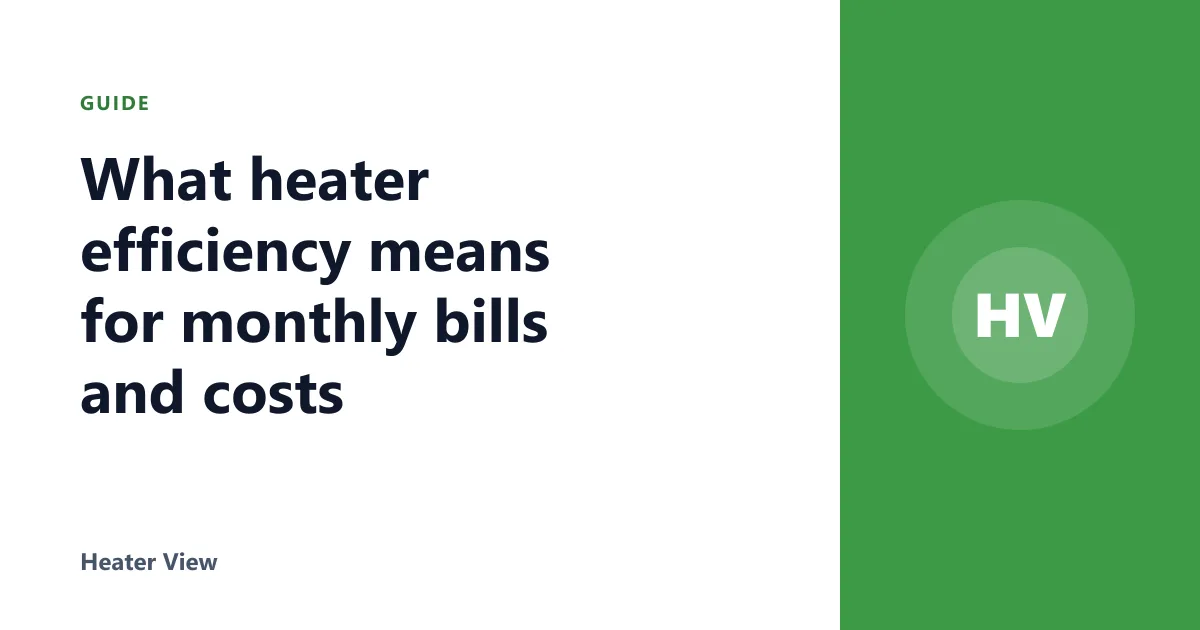 What heater efficiency means for monthly bills and costs
