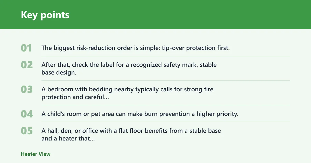 Key points: Which heater safety features matter most?