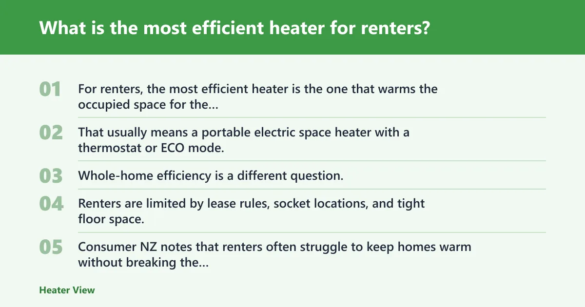 Steps: What is the most efficient heater for renters?