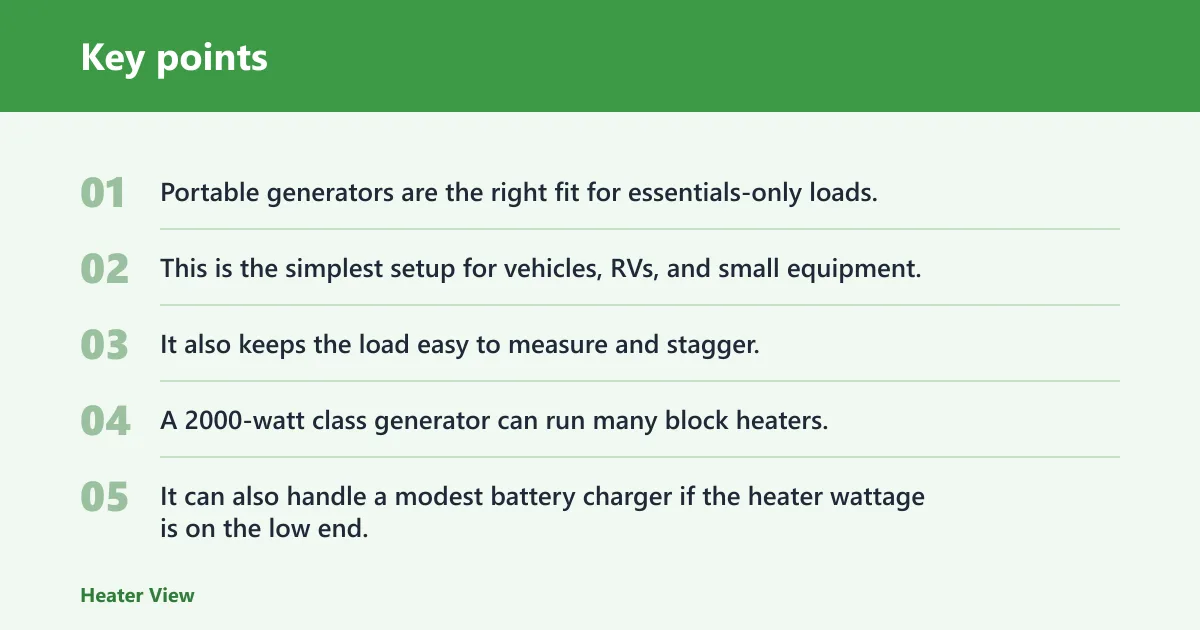 Key points: Will a portable generator be enough?