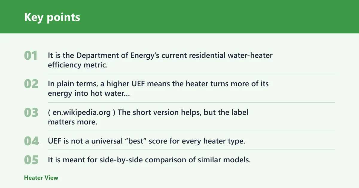 Key points: What does UEF mean on a water heater?