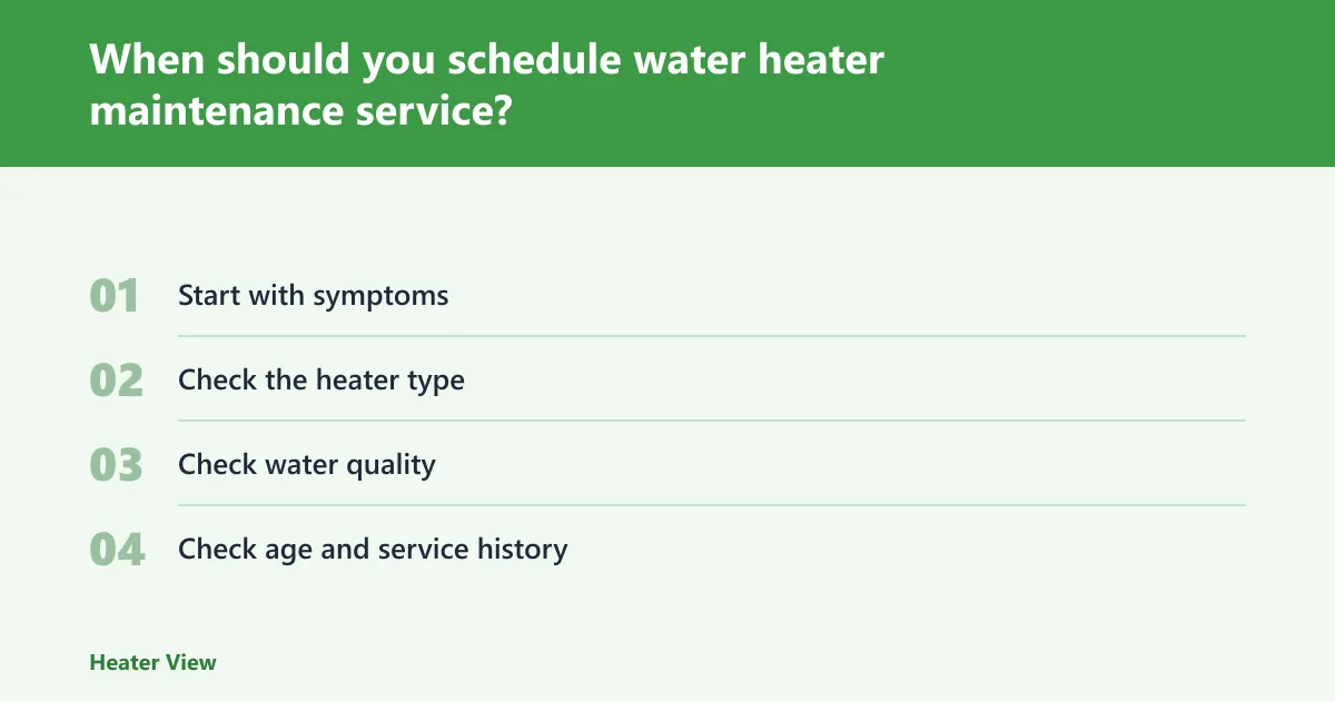 Steps: When should you schedule water heater maintenance service?